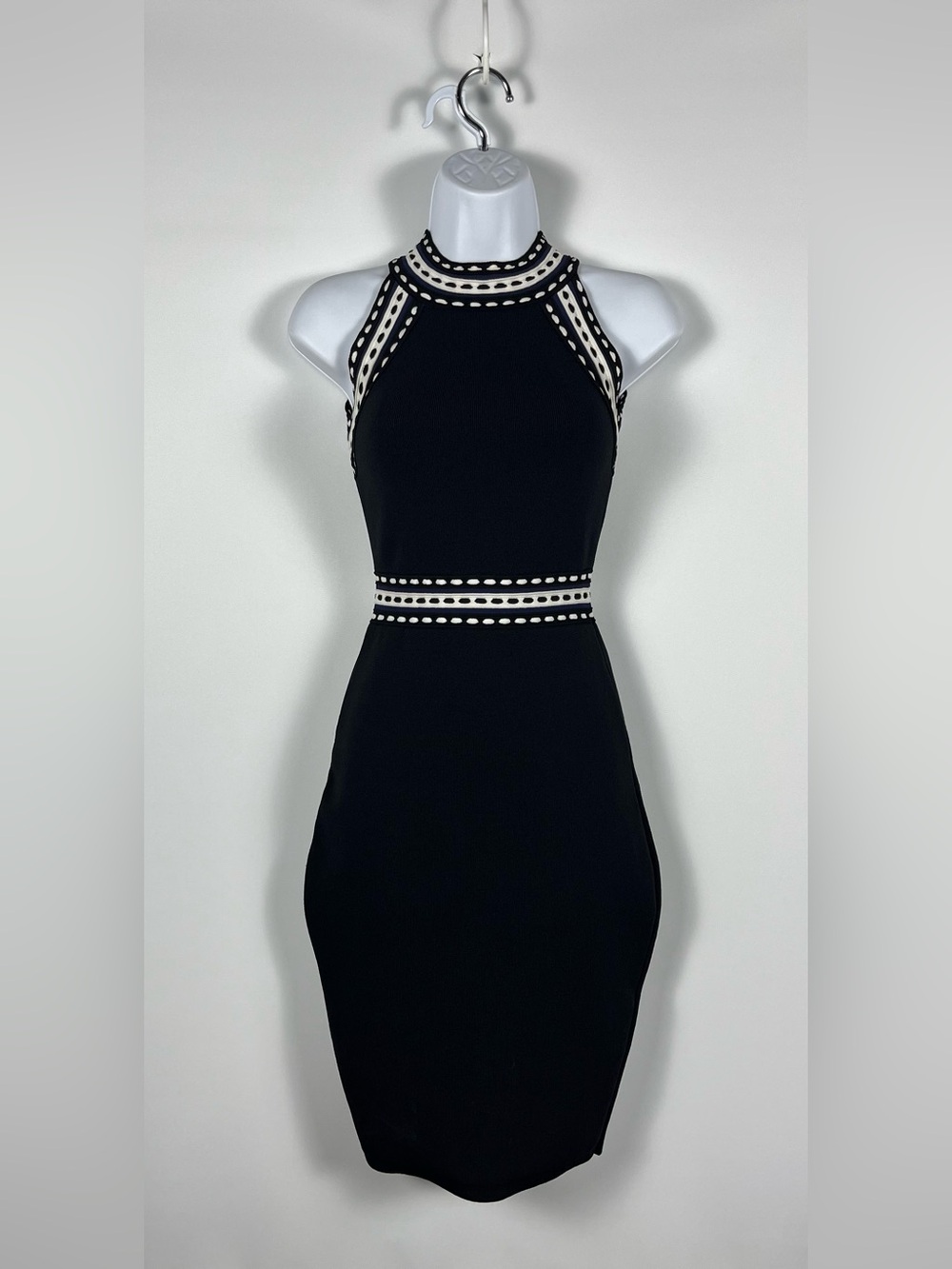 Milly Ottoman Knit Dress Black BodyCon Halter Size P (Size XS) New with tags
